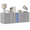 Wall Mounted TV Cabinet with LED Lighting Grey Sonoma 100 x 31 x 35 cm
