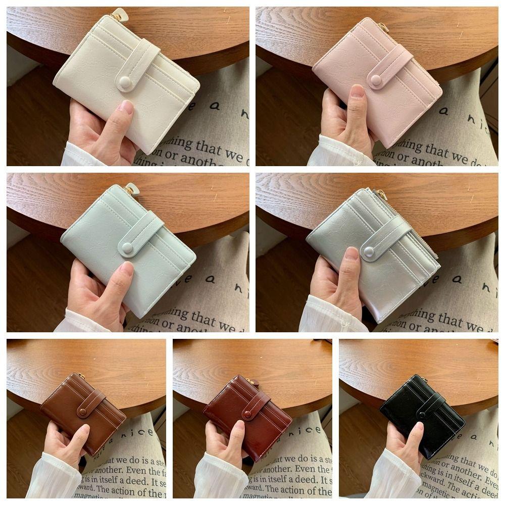 Zipper Women's Wallet Multi-function Coin Purse Vintage Pu Short Wallet  Daily