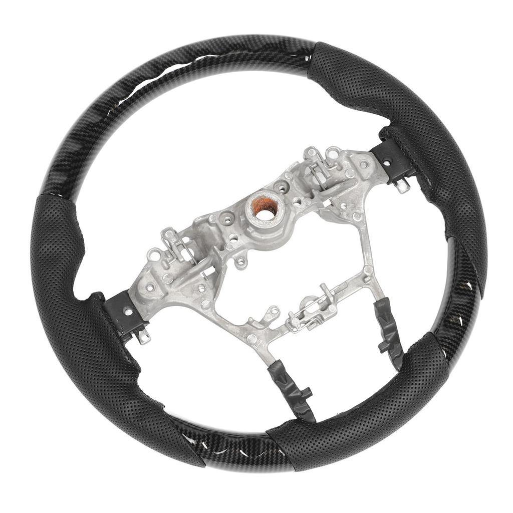 Hydro Dip Steering Wheel Perforated Leather 3 Section Type Replacement For Hilux AN110 AN120 AN130 2015 to 2023 Carbon