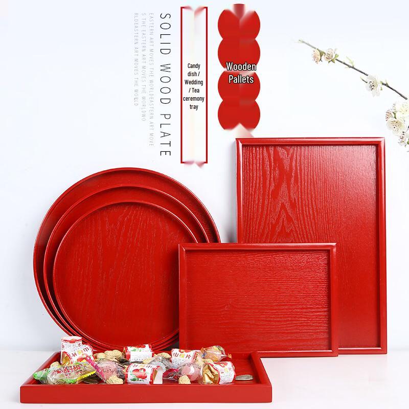 Rechteckiges Holz-Serviertablett im chinesischen Stil