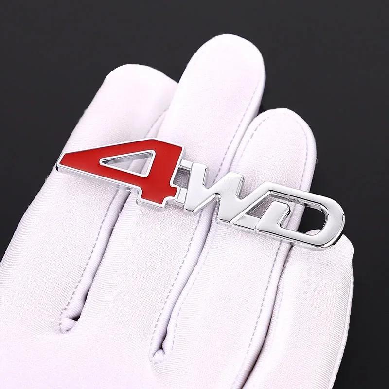 1Pcs Car 3D Metal Stickers 4WD 4X4 Decals For Renault Megane 2 Captur Mitsubishi ASX Suzuki Vitara Jeep Wrangler Peugeot 307 308Q
