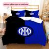 Set Copripiumino Trapuntato con Fantasia FC Internazionale Milano Decorazione per la Casa Regalo (1 * copripiumino + 2 * federe senza imbottitura)