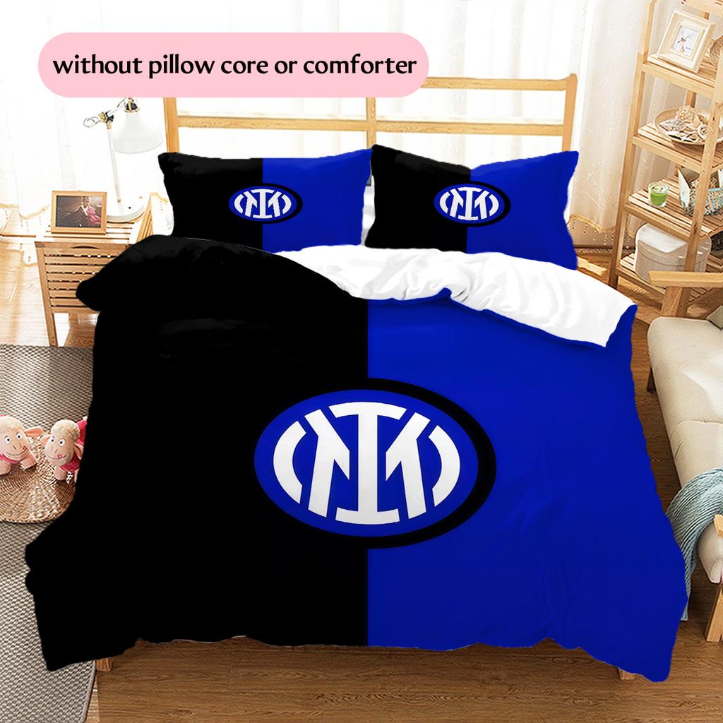 Set Copripiumino Trapuntato con Fantasia FC Internazionale Milano Decorazione per la Casa Regalo (1 * copripiumino + 2 * federe senza imbottitura)