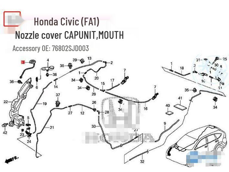 Honda Civic/Spirior/CRV Washer Reservoir Cap - Windshield Wiper Spray Bottle Cap