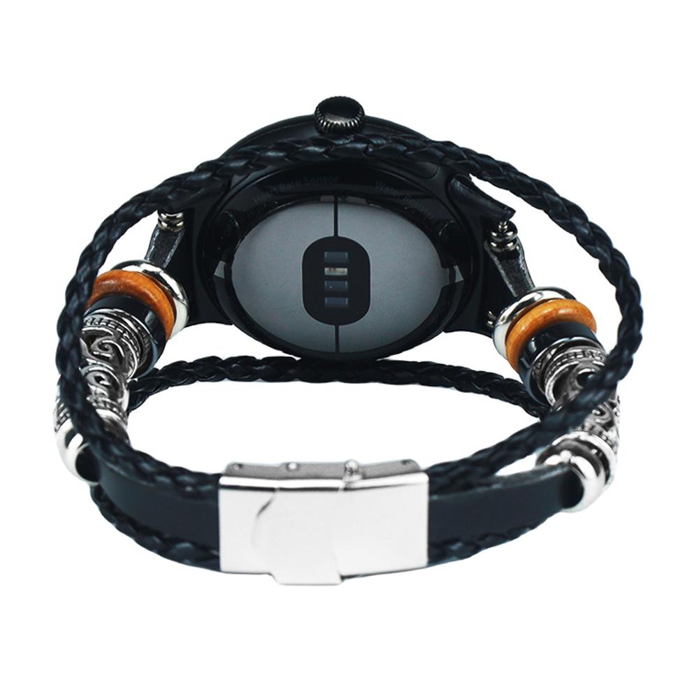 For Google Pixel Watch 3 41mm/Watch 2/Pixel Watch Ethnic Braided Leather Watch Strap Beads Wrist Band