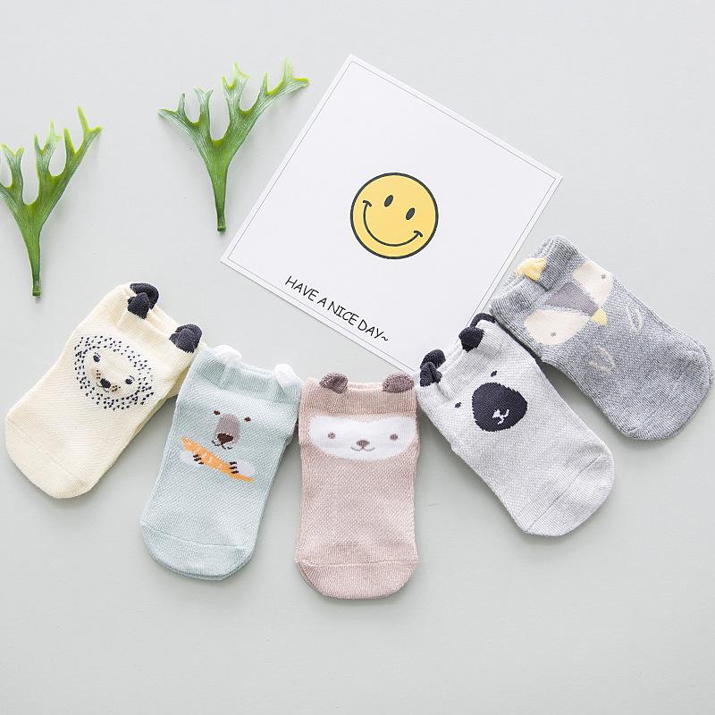 YWHUANSEN 5 Pairs/lot Summer Mesh Socks For Newborns Baby Cute Cartoon Socks For Girls Thin Soft Cotton Boy Child Socks Infants