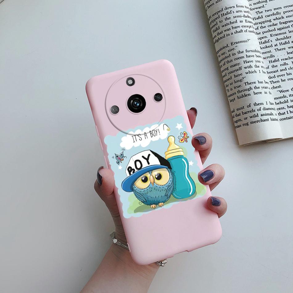 For Realme 11 Pro Plus Case Flower Girl Heart Cute Phone Case Back Cover For Realme 11 11Pro+ 5G Silicone Protection Bumper Capa