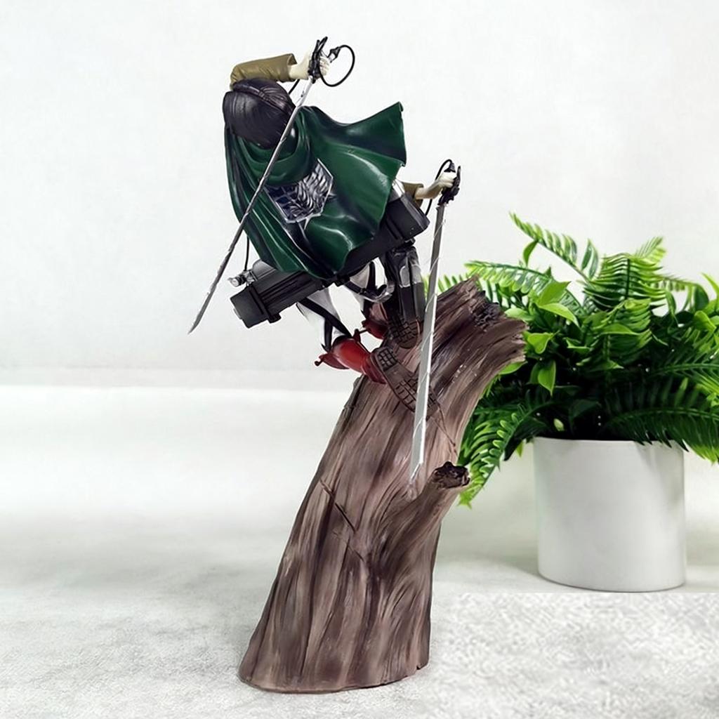 Attack on Titan: Tree stump Levi Captain Anime and trendy toys can be move 9.84Inch/24cm pvc FavoritesTable setup anime hot Toys
