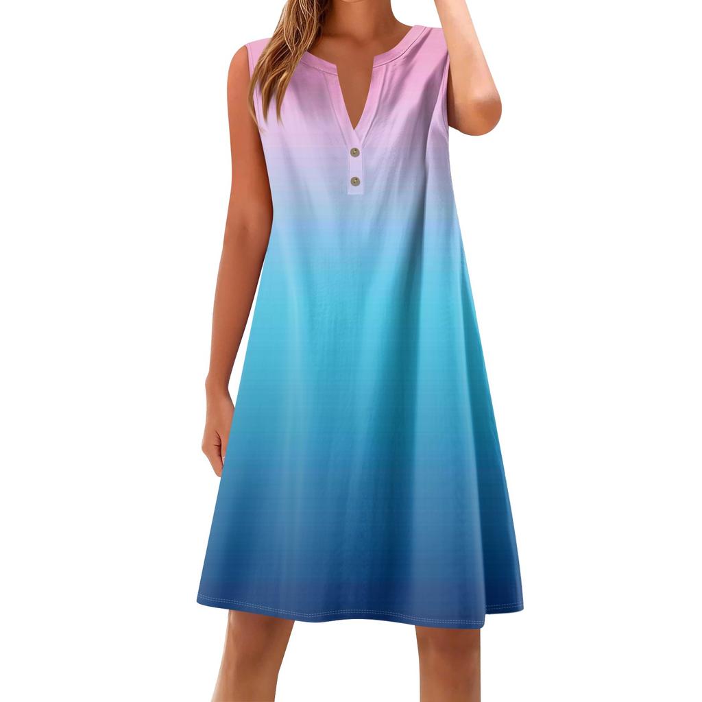 Women's Cotton And Linen Dress Summer Sleeveless Comfortable Travel Beach Dress Fashionable Spring And Summer Vacation Wear