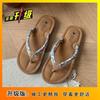 Flat bottom soft bottom one-word drag new Chinese style out cool slippers foreign style flip-flops women's wear 2025 summer and autumn new