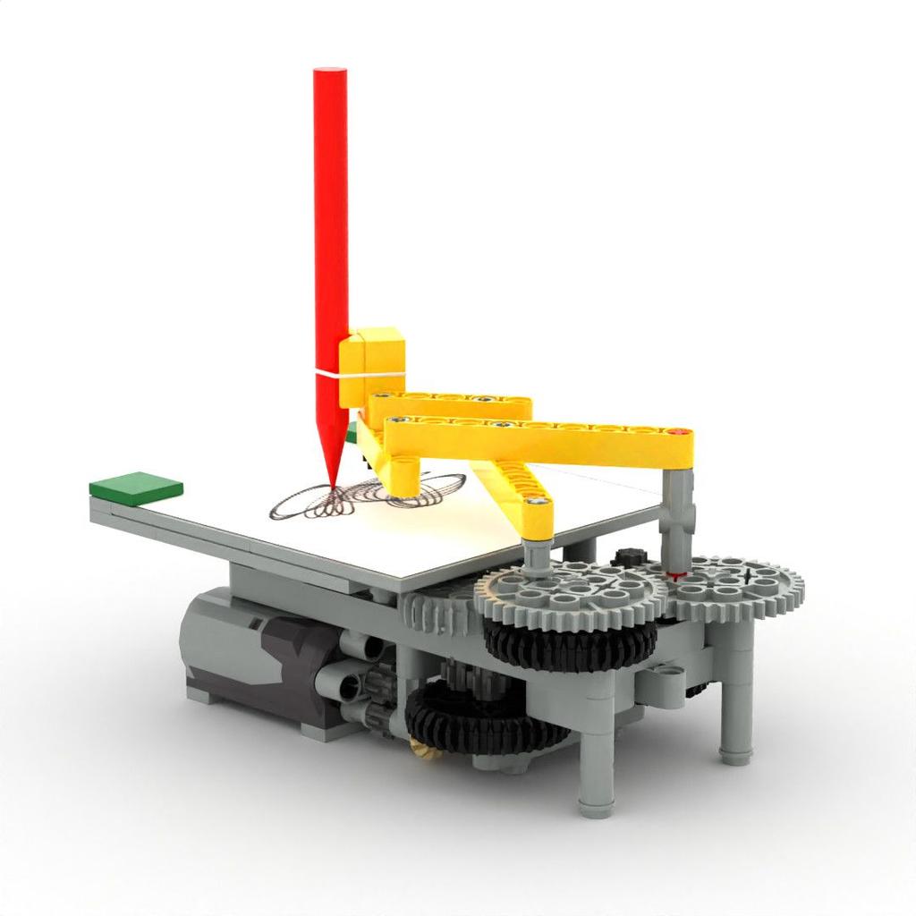 Moc Plotter Electric Motor Bricks Drawing Machine Model Building Blocks Drawings Technical Assemble Science And Educational Toys