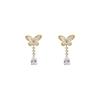 Boucles d'oreilles pendantes Zircon Nœud Papillon Exquis Luxe Léger pour Femme Fille Doux Mignon Boucles d'oreilles pendantes Goutte d'eau Bijoux de Fête Vente en Gros