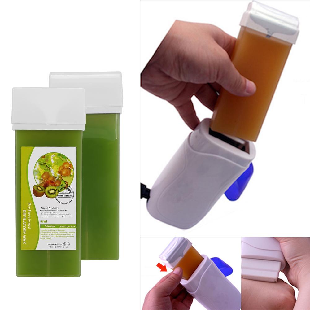 12 Typen Enthaarungs-Set 100g Wachs   100 Stk. Enthaarungspapier   5 Stk. Holzspatel