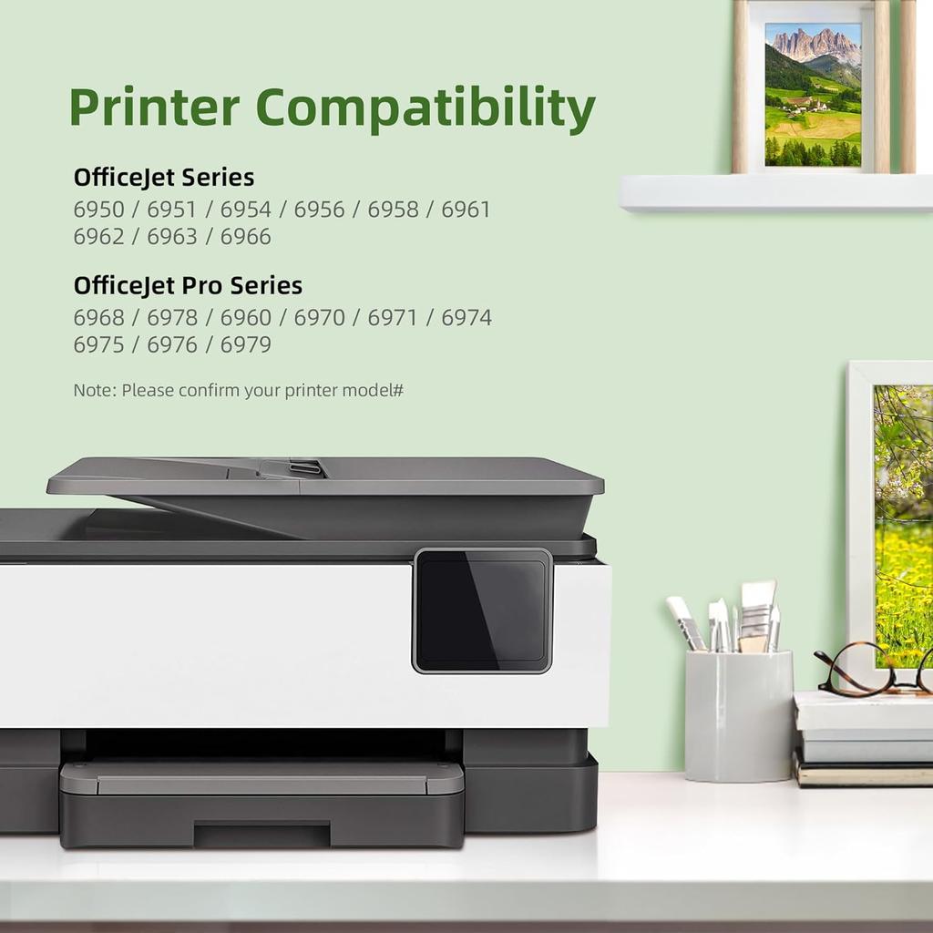 902XL Ink Cartridges for HP Printers Replacement for HP 902XL Ink Cartridges Combo Pack HP902XL Works for OfficeJet 6958 6962 6950 Pro 6978 6968 6975
