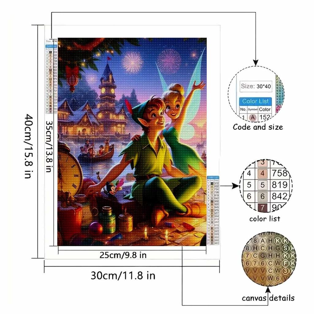 Full Round Diamond Painting The Elf Couple Art Rhinestone Picture Mosaic DIY 5D Cross Stitch Embroidery Home Decoration