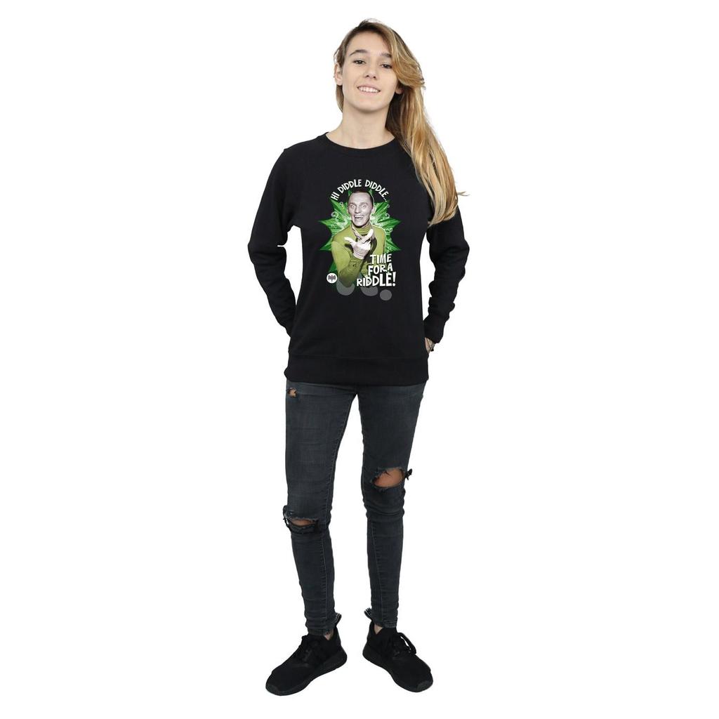 DC Comics Womens/Ladies Batman TV Series The Riddler Time for a Riddle Sweatshirt