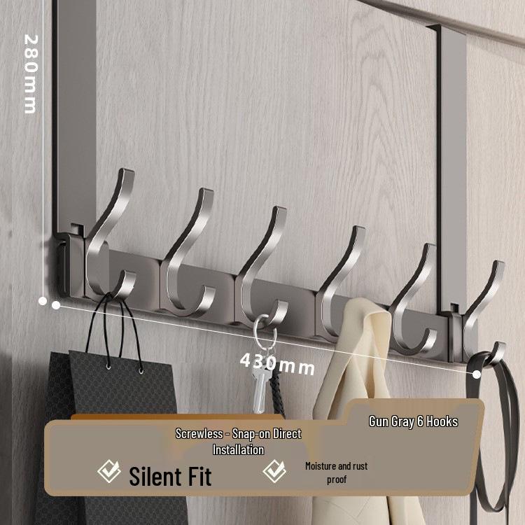 Over-the-Door Coat Rack & Shelf Combo - No-Drill Hanger for Bedroom & Doorway