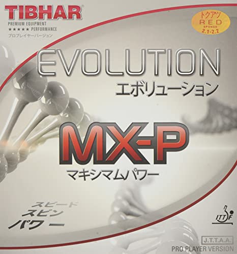 TIBHAR Evolution MX-P Table Tennis Rubber, High Tension, Spin Type, BT146061, Red, 2.1