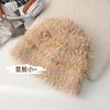Colored jelly bean plush bucket hat women's autumn and winter face small versatile wool hat big head circumference hat bucket hat