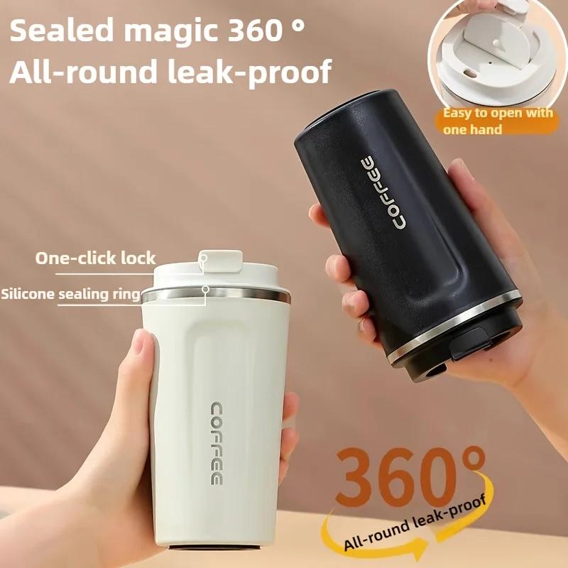 Leak_Proof Travel Thermo Cup Car Thermos Mug 380/510ML Thermo Cafe Coffee Mug for Tea Water Coffee Double Stainless Steel
