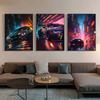 Modern Cars Vintage Sport Neon Car Gold Night Painting and Prints Canvas Poster Wall Art Pictures for Living Room Decor Cuadros