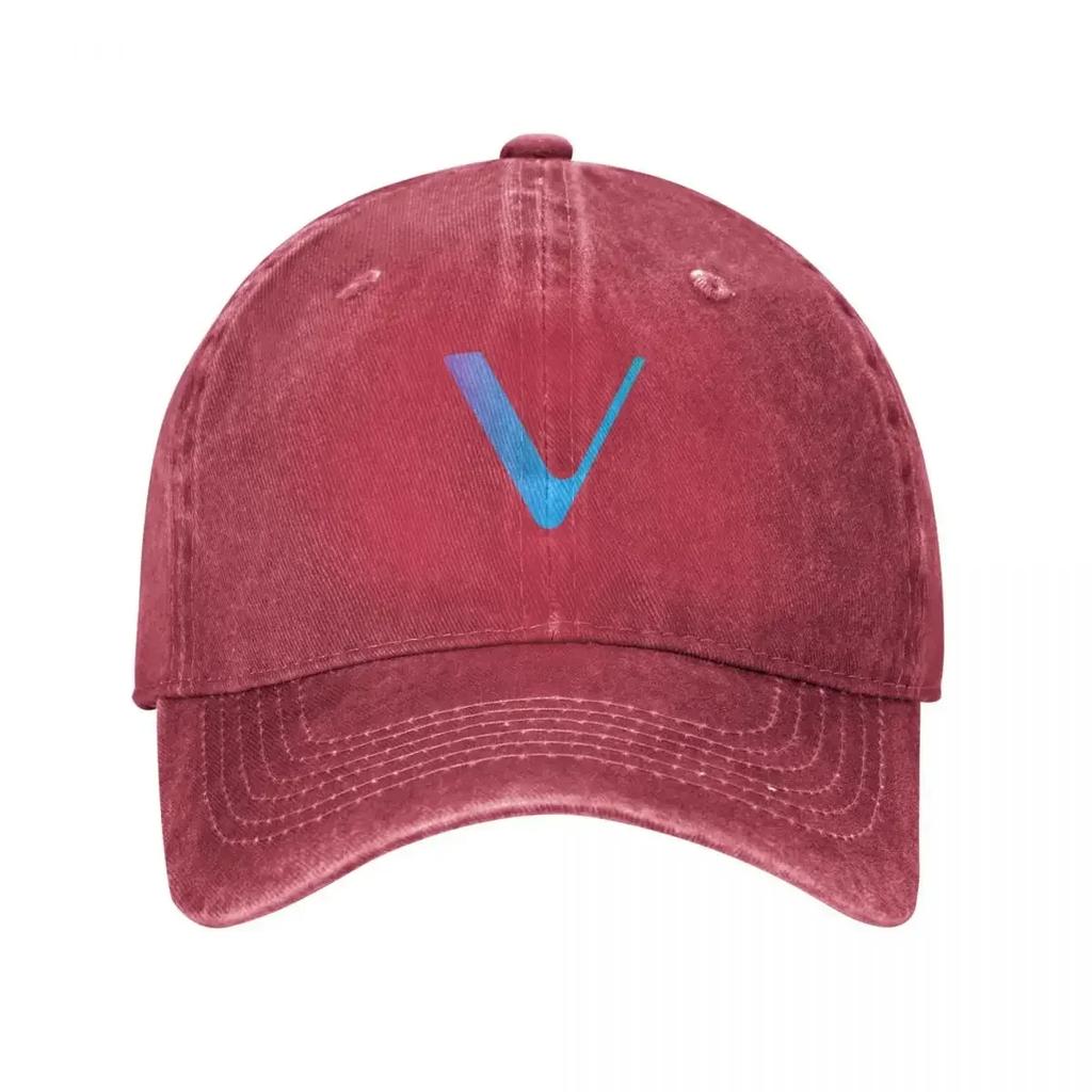 Vechain Cryptocurrency HT Baseball Caps for Unisex Women Distressed Denim Snapback Cap Block Chain All Seasons Travel Hats Cap