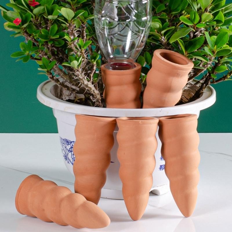 Miniature Ceramic Plant Watering Cones for Plant Self Irrigation Probes Office Greenerys Efficient Indoor Plant Care 6pc