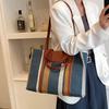 Large-capacity Commuter Bag Women's Spring and Summer New Striped Shoulder Bag Casual Tote Bag Versatile Tote Bag
