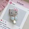 Large Plaid Cartoon Cat Hair Clip - Versatile Japanese Style Bangs Accessory 