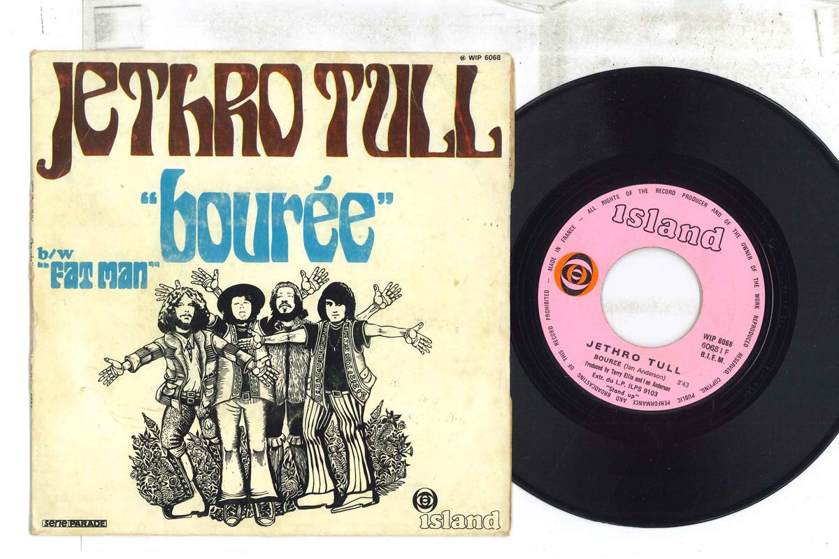 

7inch Record JETHRO TULL Bouree Fat Man WIP6068 ISLAND 1969 France Rock Used