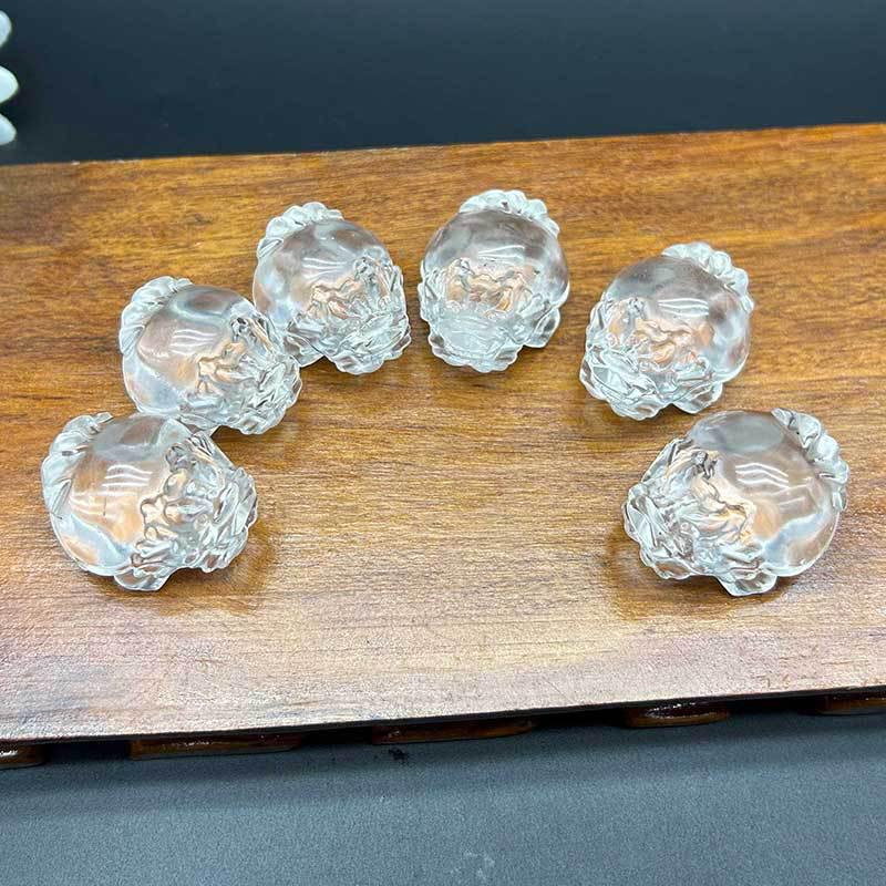 Natural High-Purity White Crystal Dragon Turtle Carved Pendant & Sweater Chain Ornament