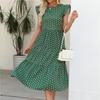 Women Summer Beach Holiday Style Floral Print Short Sleeve O Neck Long Dress
