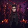 Black Halloween Devil Headwear with Veil Sheep Horn Headband  Adults