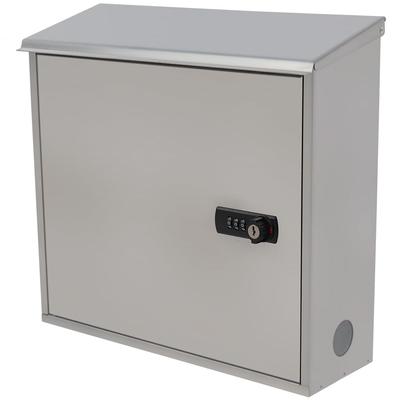 Soomloom Stainless Steel Mailbox Wall-Mounted Delivery Mailbox with Dial Lock, Family Mailbox with Key