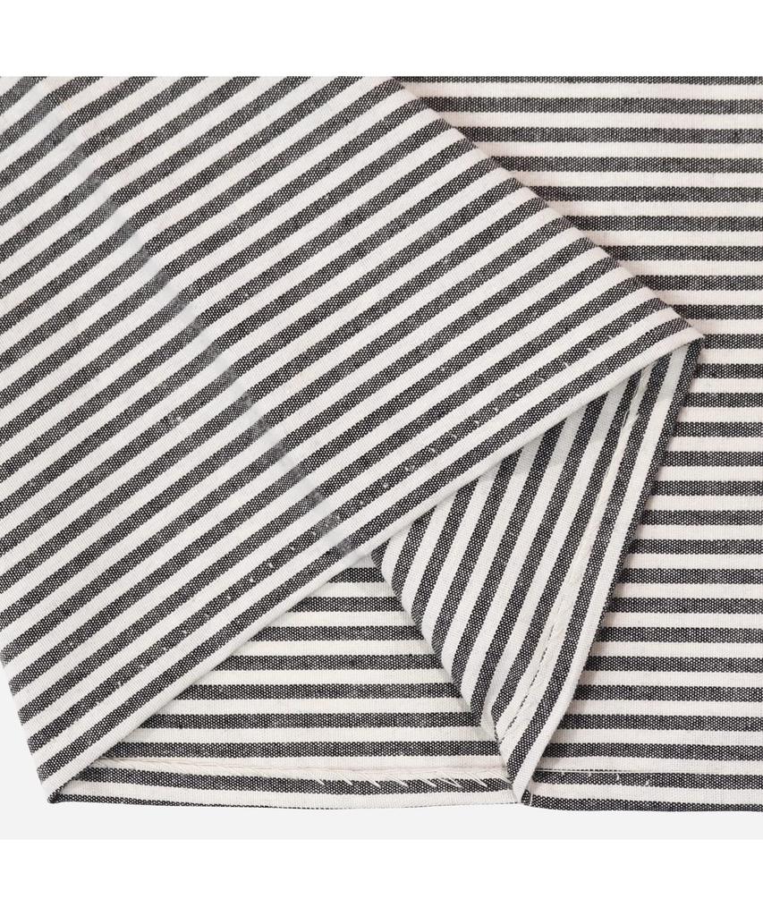 Cotton Polyester Black x [KYOETSU] Kimono, Washable, Single, Blend, Women's, (M, Stripes)