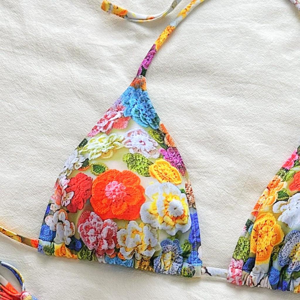 Women's Triangle Bikini: Printed, Pad-Enhanced, No Underwire