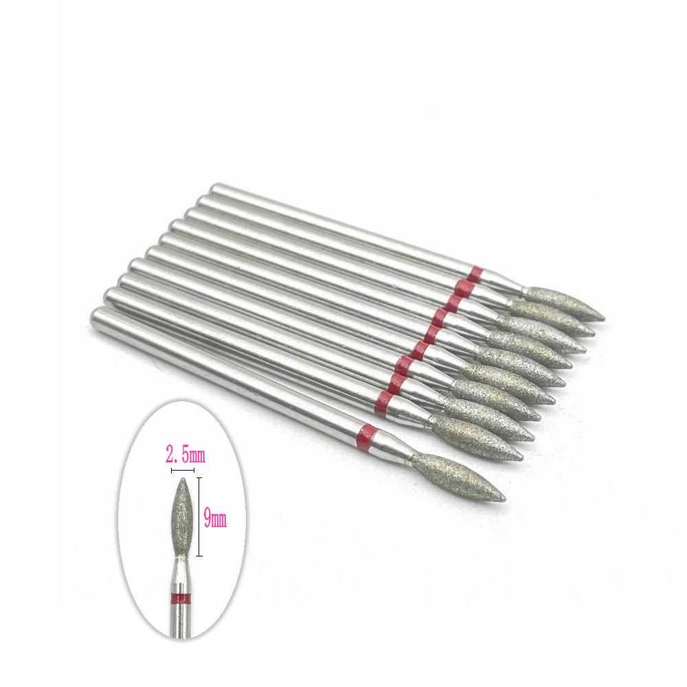 10pcs 2.35mm Shank Diamond Grinding Bur Drill Rotary Drill Dental Grinding Dental Polishing Burs Nail Drill Bits