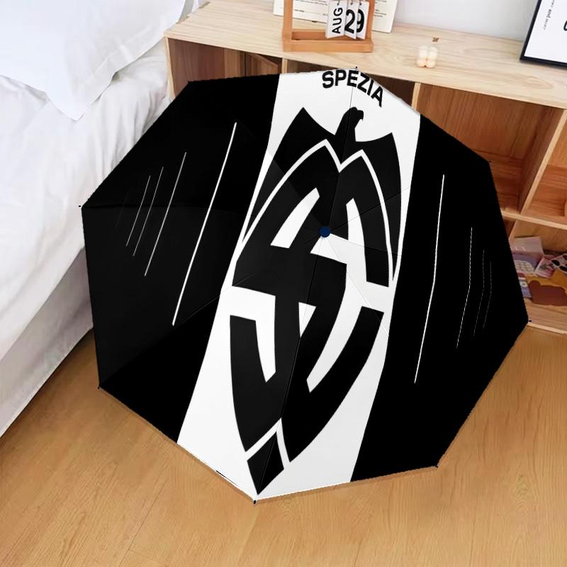 Spezia Fc Crest Design Automatic Folding Umbrella - 8-Rib Travel Umbrella with Auto Open/Close & Portable Gifts for Holidays or Birthdays