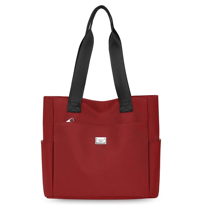 Women's Stylish Nylon Tote Bag - Durable  Multi-Pocket  Zipper Closure Perfect