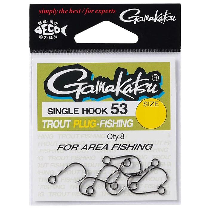 Gamakatsu Trout Hook Single Hook 53 No. 8 8pcs NS Black 66258 NSB