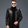 Echte Lederjacke Herren Schaffell Winter Plüsch und verdicktes Revers Lederjacke mittleren Alters Motorradjacke