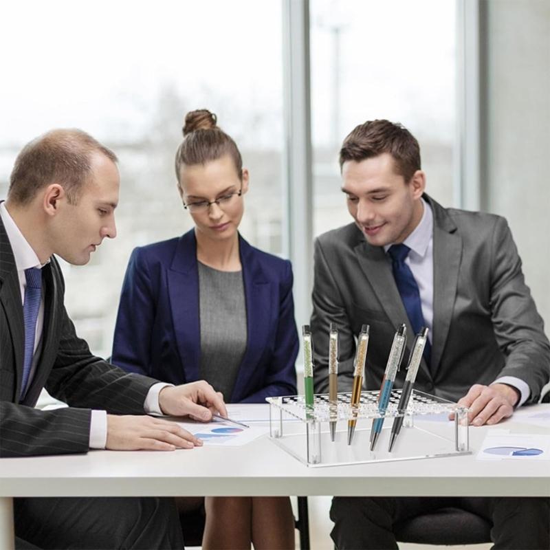 Heavy Duty Acrylic Brush Holder With 100 Slots Compact Spacing Designs For Paint Tools Secure Storage And Easy Access