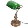 Green Glass Bankers Desk Lamp Retro Antique Library Lamp with Pull Chain Switch Plug In Fixture US Plug 110V