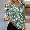 Women's T Shirt Tee Print Button 3/4 Sleeve Daily Weekend Fashion Basic V Neck Regular Top