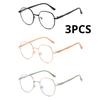 3PCS Anti Blue Light Metal Polygons Myopia Glasses Women Men Computer Myopic Optical Eyeglasses Unisex Goggle