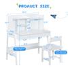 Kids Study Desk With Chair Set Wooden Children Study Table With Desktop Bookshelf And Storage Drawer Space-Saving Writing Desk