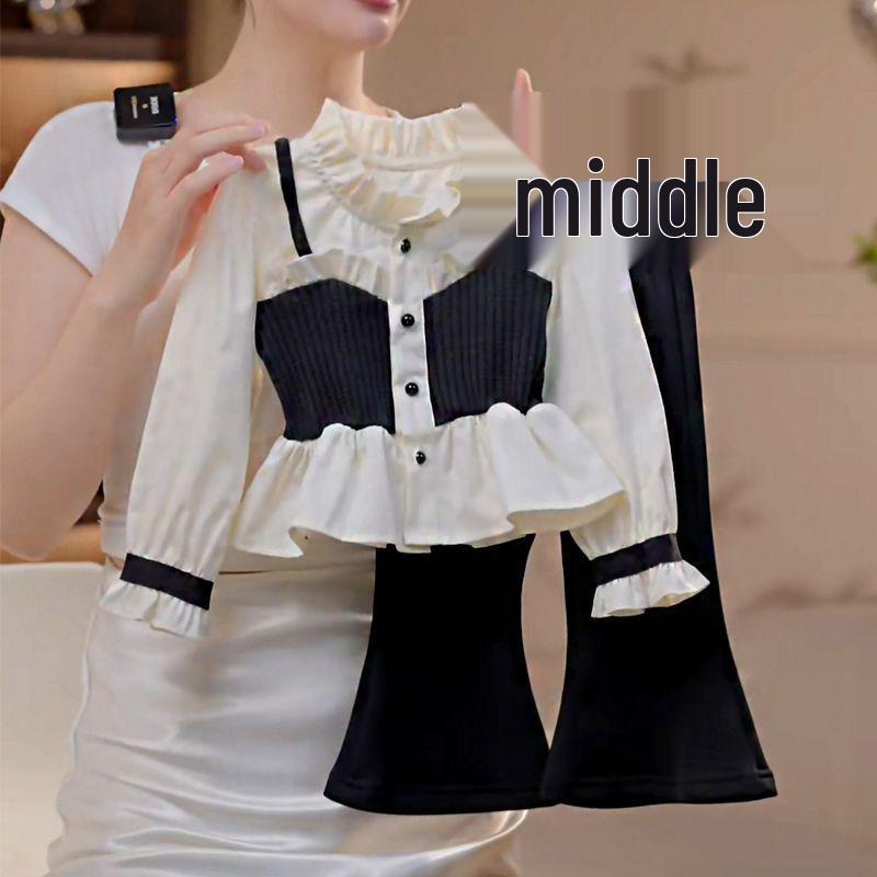 Girls' 2025 Autumn Fashion Two-Piece Set: Trendy Vest with Faux Two-Piece Pants, Perfect for Spring and Autumn.