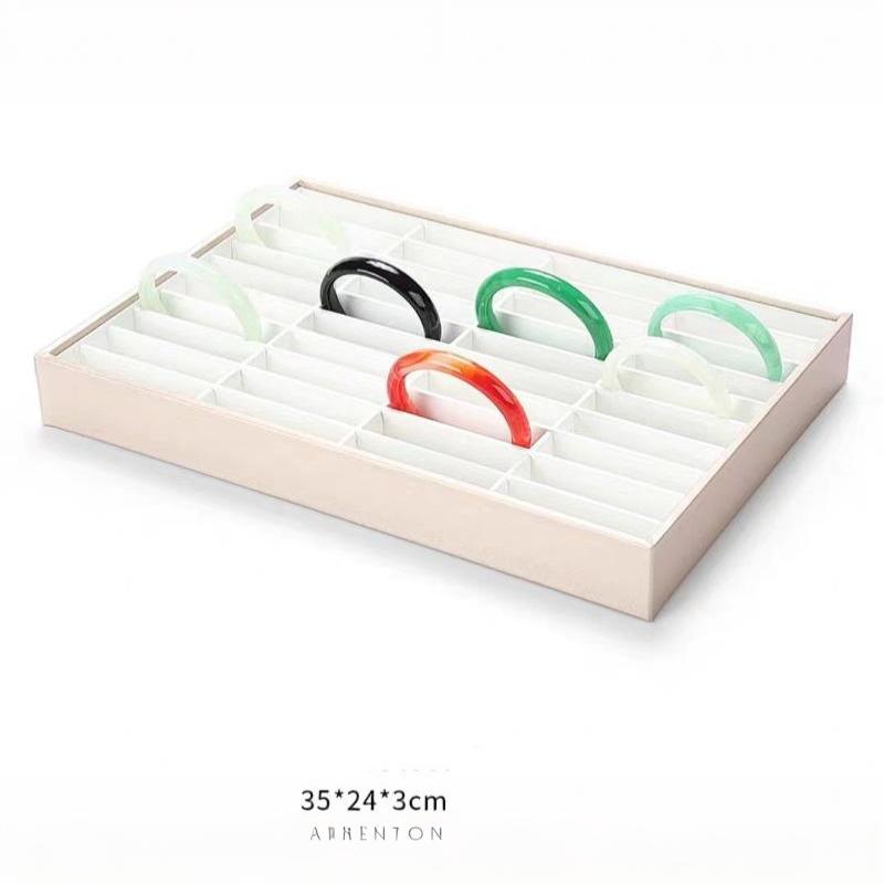 Stylish Velvet Bangle Tray With 40 Slot Inserts Display Stand For Watchbracelet Holder Case Jewelry Display Storage Rack
