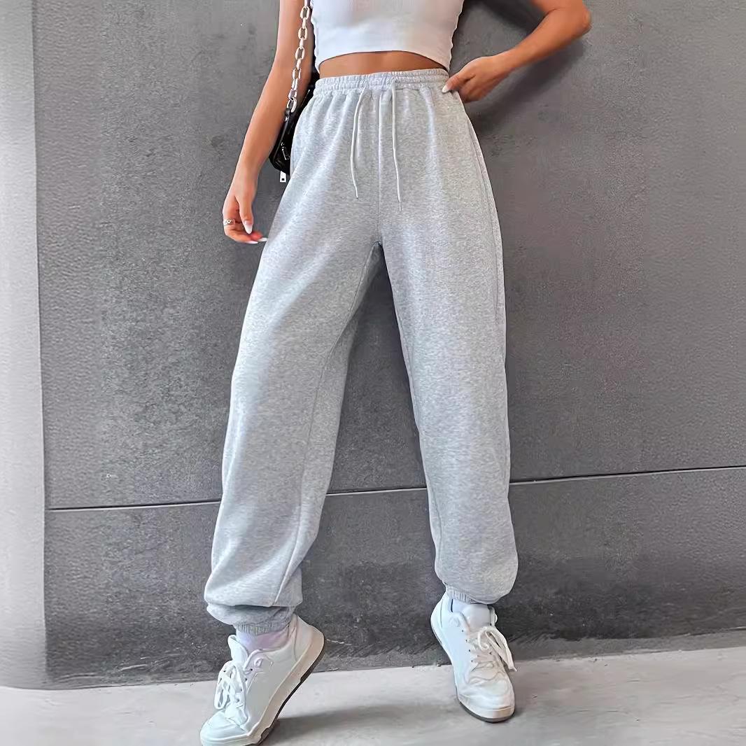 

Летние повседневные свободные спортивные штаны с высокой талией 2024: Европейский и американский стиль M