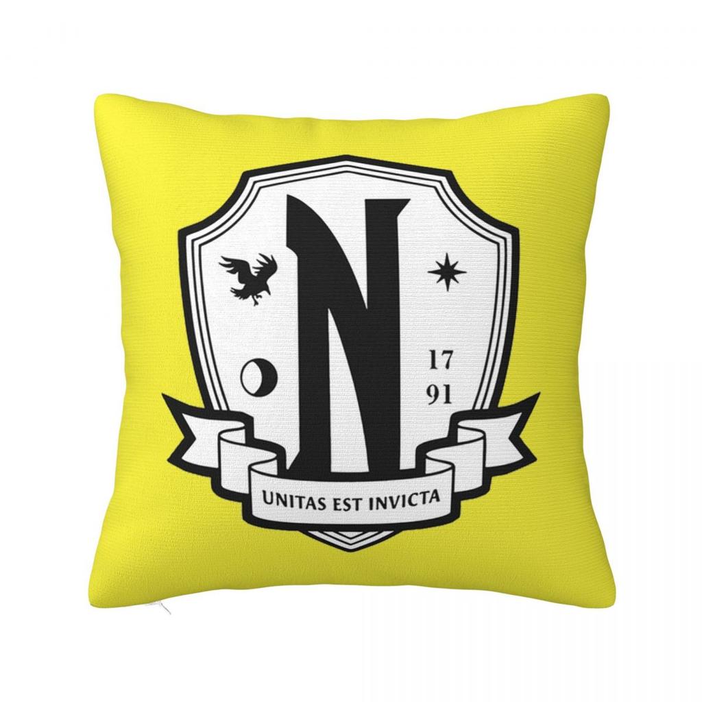 Nevermore Academy Crest (clean) Square Pillowcase Cushion Cover Pillow Case Throw Pillow Cover for Home Sofa Living Room